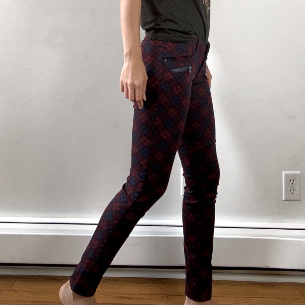 Plaid Zip Jeggings
